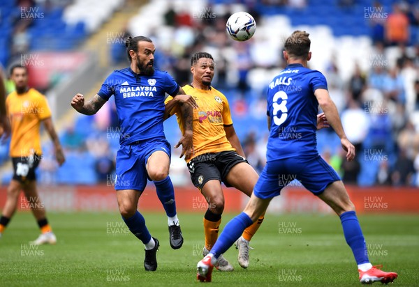 310721 - Cardiff City v Newport County - Preseason Friendly - Marlon Pack of Cardiff City and Jermaine Hylton of Newport County compete