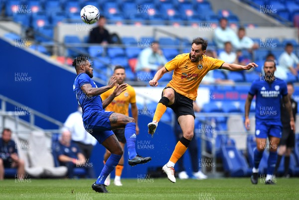 310721 - Cardiff City v Newport County - Preseason Friendly - Leandro Bacuna of Cardiff City and Ed Upson of Newport County compete