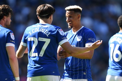 250426 - Cardiff City v Northampton Town - Sky Bet League 1 - Callum Robinson of Cardiff City celebrates scoring a goal
