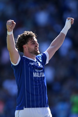 250426 - Cardiff City v Northampton Town - Sky Bet League 1 - Ollie Tanner of Cardiff City celebrates scoring a goal