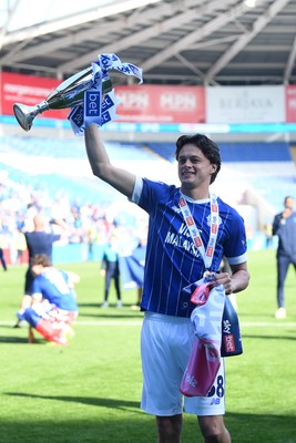 250426 - Cardiff City v Northampton Town - Sky Bet League 1 - Perry NG of Cardiff City celebrates at full time