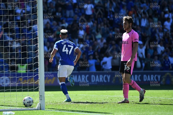 250426 - Cardiff City v Northampton Town - Sky Bet League 1 - Callum Robinson of Cardiff City scores a goal