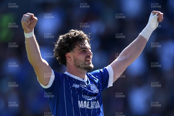 250426 - Cardiff City v Northampton Town - Sky Bet League 1 - Ollie Tanner of Cardiff City celebrates scoring a goal