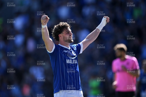 250426 - Cardiff City v Northampton Town - Sky Bet League 1 - Ollie Tanner of Cardiff City celebrates scoring a goal
