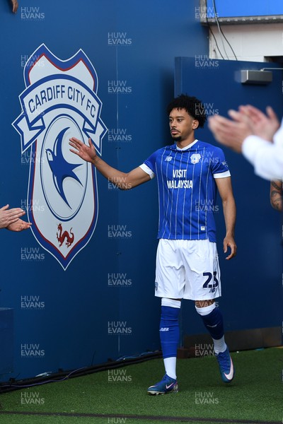 250426 - Cardiff City v Northampton Town - Sky Bet League 1 - Calum Scanlon of Cardiff City walks out for the trophy lift at the end of the match