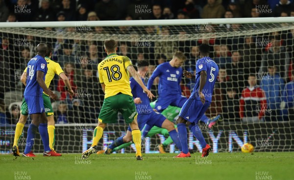 011217 - Cardiff City v Norwich City, Sky Bet Championship - Marco Stiepermann of Norwich City shoots to score goal