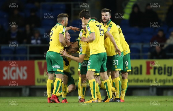 011217 - Cardiff City v Norwich City, Sky Bet Championship - Marco Stiepermann of Norwich City celebrates after scoring goal