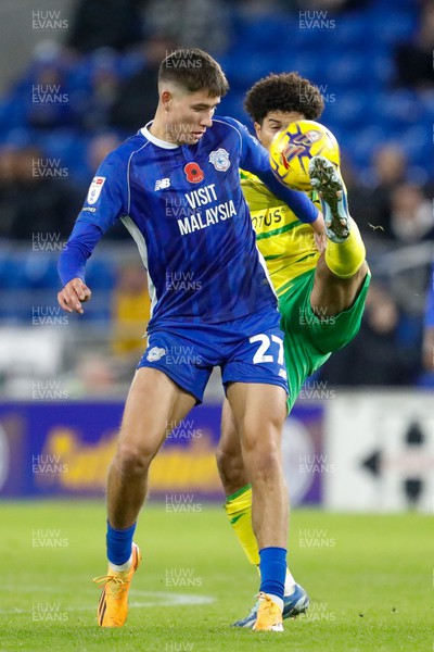 111123 - Cardiff City v Norwich City - Sky Bet Championship - Rubin Colwill Of Cardiff City