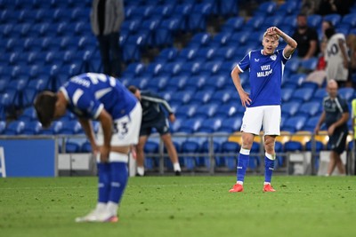 250826 - Cardiff City v Norwich City - Carabao Cup Second Round - Dejected Joel Bagan of Cardiff City