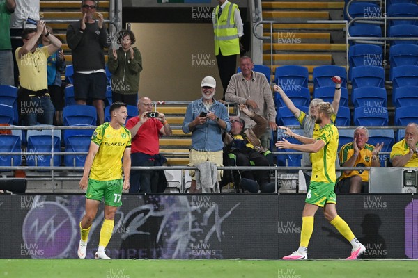 250826 - Cardiff City v Norwich City - Carabao Cup Second Round - Ante Crnac of Norwich celebrates scoring a goal