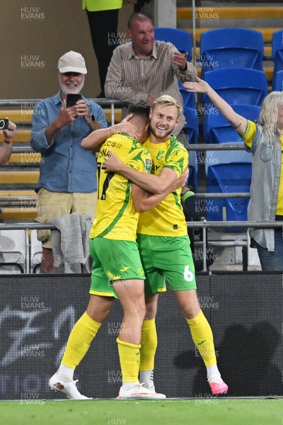 250826 - Cardiff City v Norwich City - Carabao Cup Second Round - Ante Crnac of Norwich celebrates scoring a goal