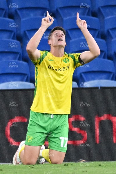 250826 - Cardiff City v Norwich City - Carabao Cup Second Round - Ante Crnac of Norwich celebrates scoring a goal