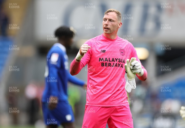 300722 - Cardiff City v Norwich City, Sky Bet Championship - Cardiff City goalkeeper Ryan Allsop celebrates at the end of the match