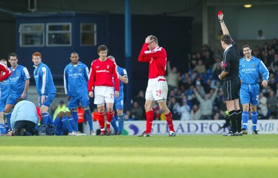 030105 - Cardiff City v Nottingham Forest - Forests Jon Hjelde is shown red card