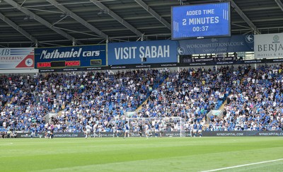 020825 - Cardiff City v Peterborough United, EFL Sky Bet League 1 - Cardiff City fans watch as Cardiff City play their first match in EFL League One