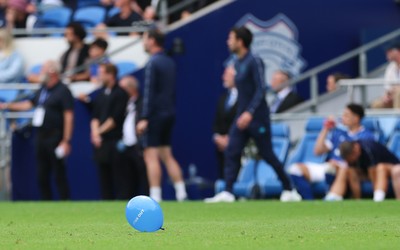 020825 - Cardiff City v Peterborough United, EFL Sky Bet League 1 -  Cardiff City fans release balloons printed with the hashtag TanOut, as a protest against owner Vincent Tan