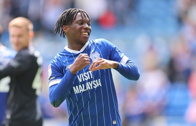 020825 - Cardiff City v Peterborough United, EFL Sky Bet League 1 - Ronan Kpakio of Cardiff City celebrates at the end of the match