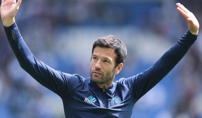 020825 - Cardiff City v Peterborough United, EFL Sky Bet League 1 - Cardiff City head coach Brian Barry-Murphy applauds the fans at the end of the match