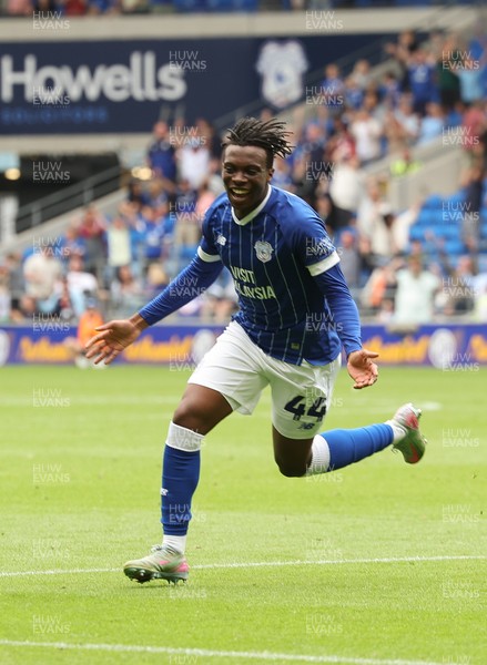 020825 - Cardiff City v Peterborough United, EFL Sky Bet League 1 -  Ronan Kpakio of Cardiff City celebrates after scoring the second goal