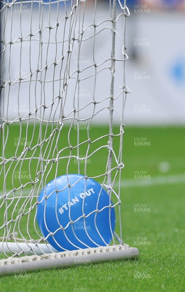 020825 - Cardiff City v Peterborough United, EFL Sky Bet League 1 -  Cardiff City fans release balloons printed with the hashtag TanOut, as a protest against owner Vincent Tan