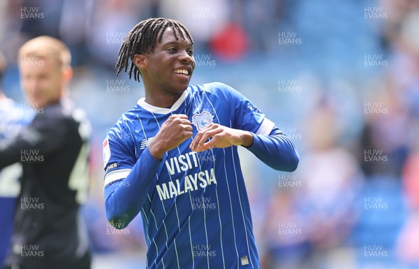 020825 - Cardiff City v Peterborough United, EFL Sky Bet League 1 - Ronan Kpakio of Cardiff City celebrates at the end of the match