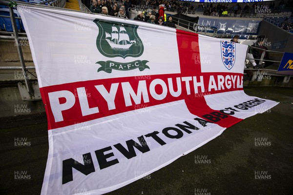 261223 - Cardiff City v Plymouth Argyle - Sky Bet Championship - Plymouth Argyle flag during the warm up