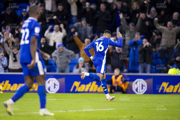 261223 - Cardiff City v Plymouth Argyle - Sky Bet Championship - Karlan Grant of Cardiff City celebrates scoring his sides second goal 