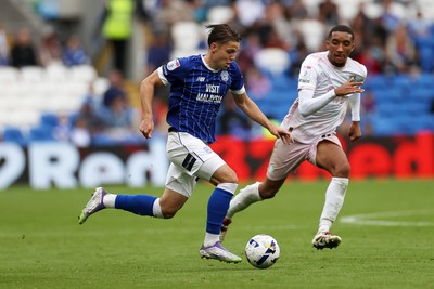 300825 - Cardiff City v Plymouth Argyle, SkyBet League One - Cian Ashford of Cardiff City makes a break