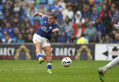 300825 - Cardiff City v Plymouth Argyle, SkyBet League One - Isaak Davies of Cardiff City scores a goal