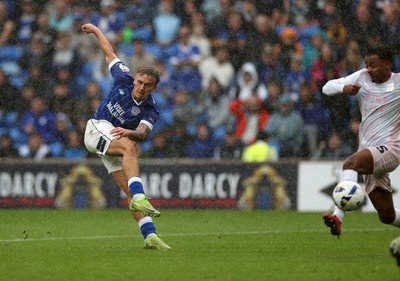 300825 - Cardiff City v Plymouth Argyle, SkyBet League One - Isaak Davies of Cardiff City scores a goal