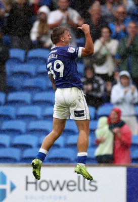 300825 - Cardiff City v Plymouth Argyle, SkyBet League One - Isaak Davies of Cardiff City celebrates scoring a goal in the second half making the score 4-0