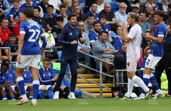 300825 - Cardiff City v Plymouth Argyle, SkyBet League One - Cardiff City Manager Brian Barry-Murphy 