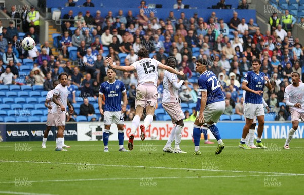 300825 - Cardiff City v Plymouth Argyle, SkyBet League One - Ryan Wintle of Cardiff City scores a goal