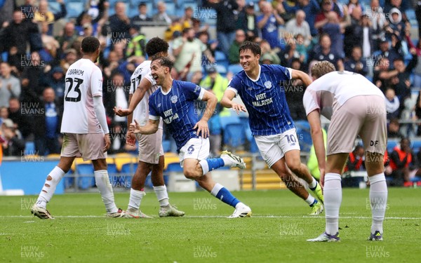 300825 - Cardiff City v Plymouth Argyle, SkyBet League One - Ryan Wintle of Cardiff City celebrates scoring a goal
