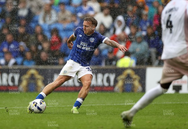 300825 - Cardiff City v Plymouth Argyle, SkyBet League One - Isaak Davies of Cardiff City scores a goal