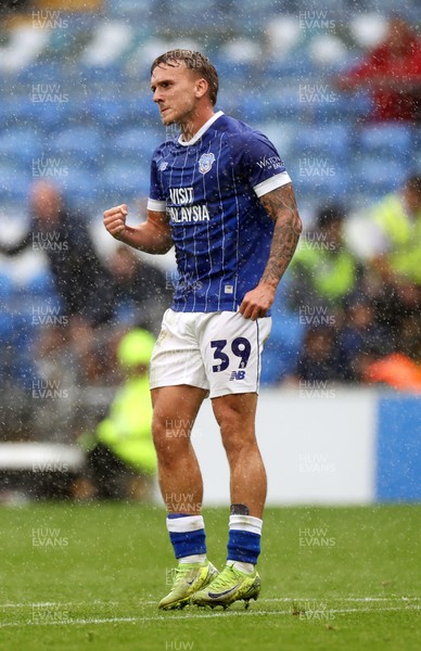 300825 - Cardiff City v Plymouth Argyle, SkyBet League One - Isaak Davies of Cardiff City celebrates scoring a goal in the second half making the score 4-0