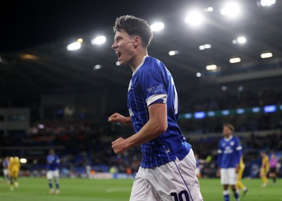 220426 - Cardiff City v Port Vale FC - SkyBet League One - Rubin Colwill of Cardiff City celebrates scoring a goal
