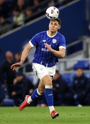 220426 - Cardiff City v Port Vale FC - SkyBet League One - Yousef Salech of Cardiff City 
