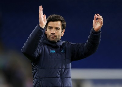 220426 - Cardiff City v Port Vale FC - SkyBet League One - Cardiff City Manager Brian Barry-Murphy at full time