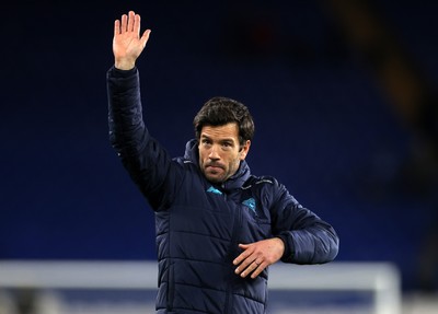 220426 - Cardiff City v Port Vale FC - SkyBet League One - Cardiff City Manager Brian Barry-Murphy at full time