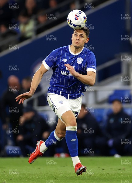 220426 - Cardiff City v Port Vale FC - SkyBet League One - Yousef Salech of Cardiff City 