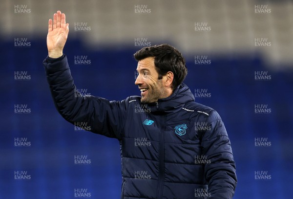 220426 - Cardiff City v Port Vale FC - SkyBet League One - Cardiff City Manager Brian Barry-Murphy at full time
