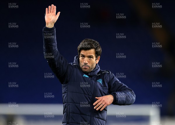 220426 - Cardiff City v Port Vale FC - SkyBet League One - Cardiff City Manager Brian Barry-Murphy at full time