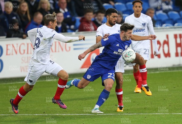 080817 - Cardiff City v Portsmouth, Carabao Cup, Round 1 - Matthew Kennedy of Cardiff City charges through the Portsmouth midfield