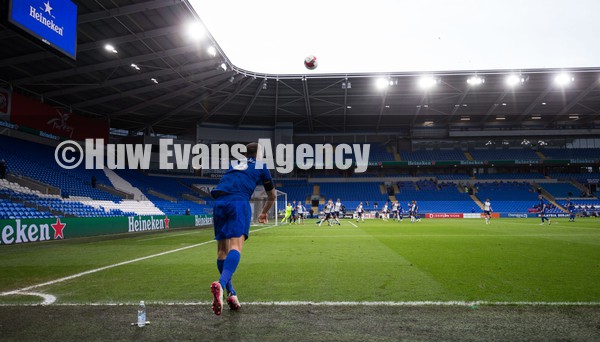 090122 - Cardiff City v Preston North End, FA Cup - Will Vaulks of Cardiff City takes a throw in during the match played behind closed doors due to Welsh COVID restrictions preventing fans from attending sporting events in Wales