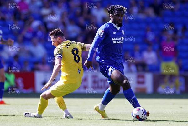 270822 - Cardiff City v Preston North End - SkyBet Championship - Cedric Kipre of Cardiff City is challenged by Alan Browne of Preston North End