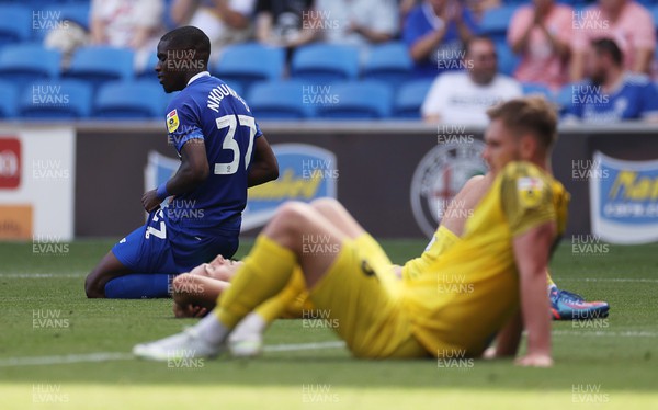 270822 - Cardiff City v Preston North End - SkyBet Championship - Dejected Andy Nkounkou of Cardiff City at full time