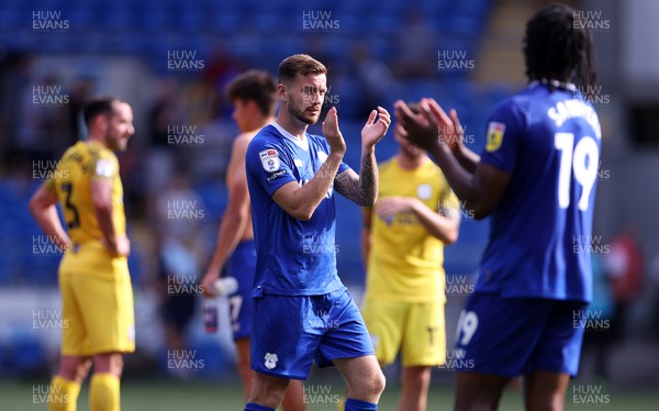 270822 - Cardiff City v Preston North End - SkyBet Championship - Joe Ralls of Cardiff City thanks fans at full time