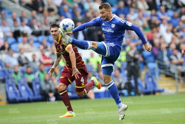 140816 - Cardiff City v Queens Park Rangers, Football League Championship - Anthony Pilkington of Cardiff City controls the ball