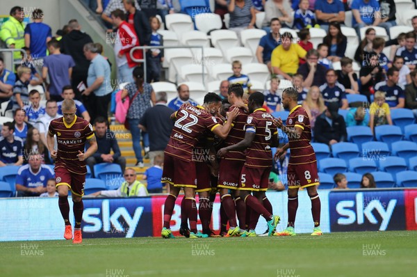 140816 - Cardiff City v Queens Park Rangers, Football League Championship - Tjarron Chery of Queens Park Rangers score the second goal from the penalty spot